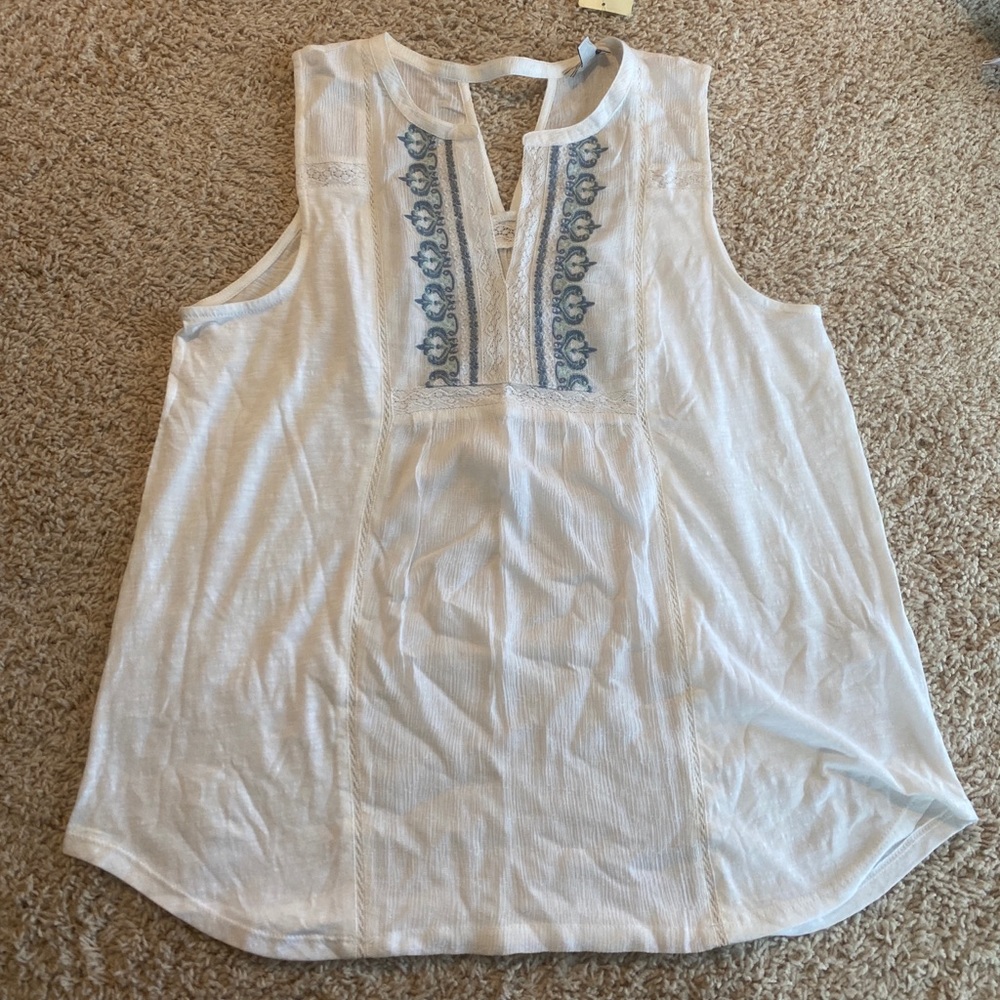 NWT lucky brand embroidered tank top